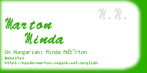 marton minda business card